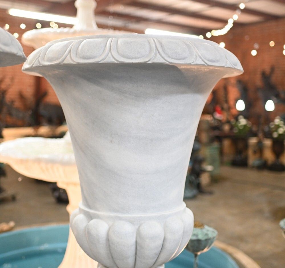 Pair Giant Italian Marble Urns Classic Campana Garden Vase photo buy
