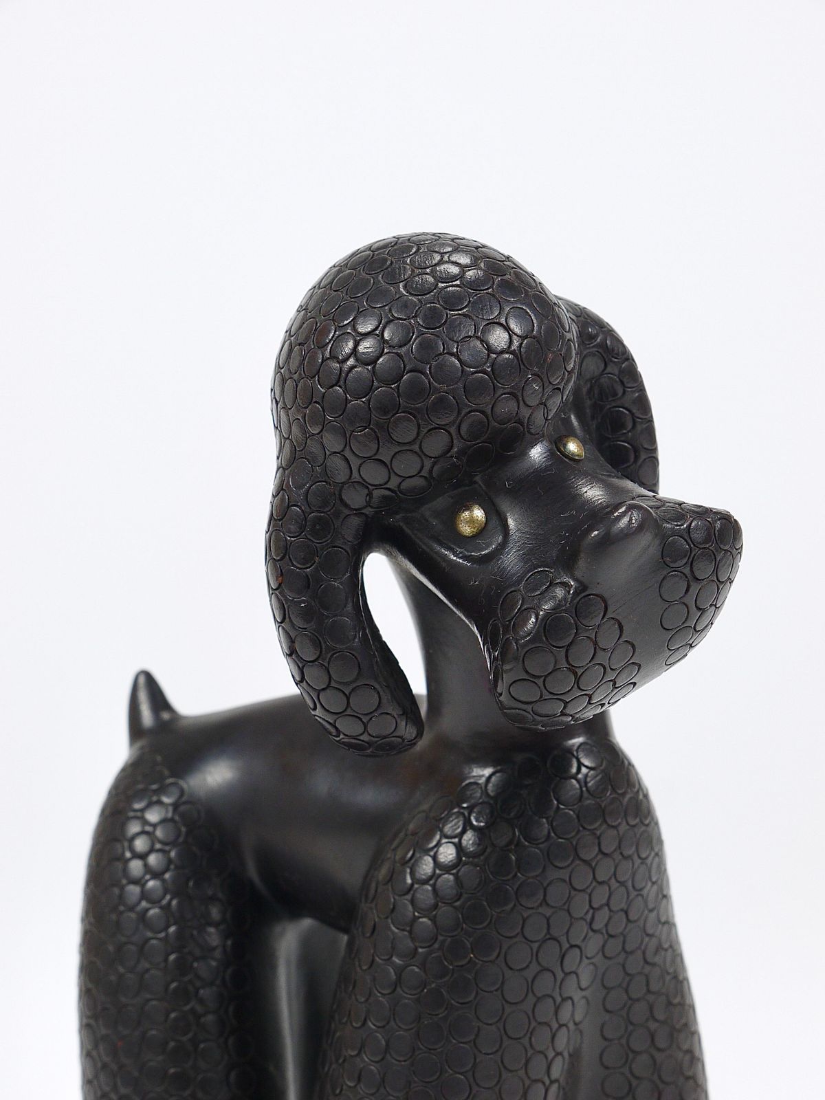 photo for sale Charming Dog Poodle Sculpture Figurine By Leopold Anzengruber, Austria, 1950s