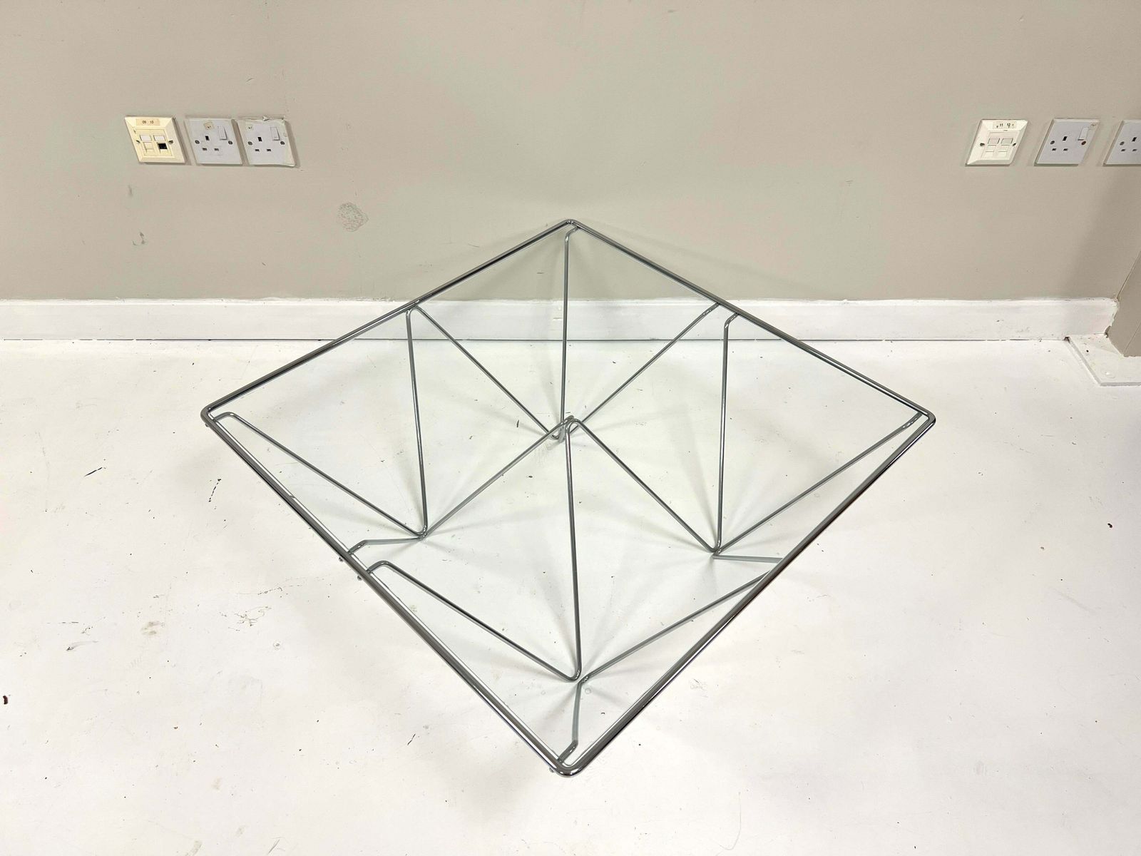 After Paolo Piva, Vintage Italian Steel & Glass Alanda Coffee Table photo for sale