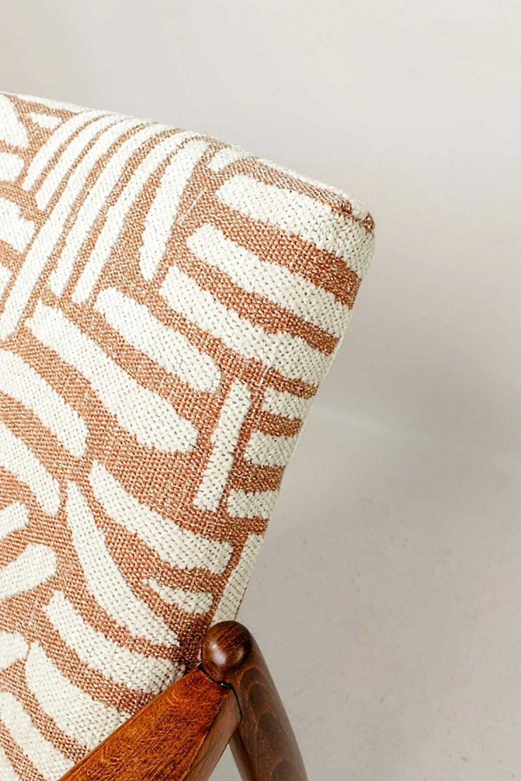 Jacquard Vintage Armchair By Edmund Homa Gfm 64, 1960s, Poland Refurbished Mcm Design photo buy