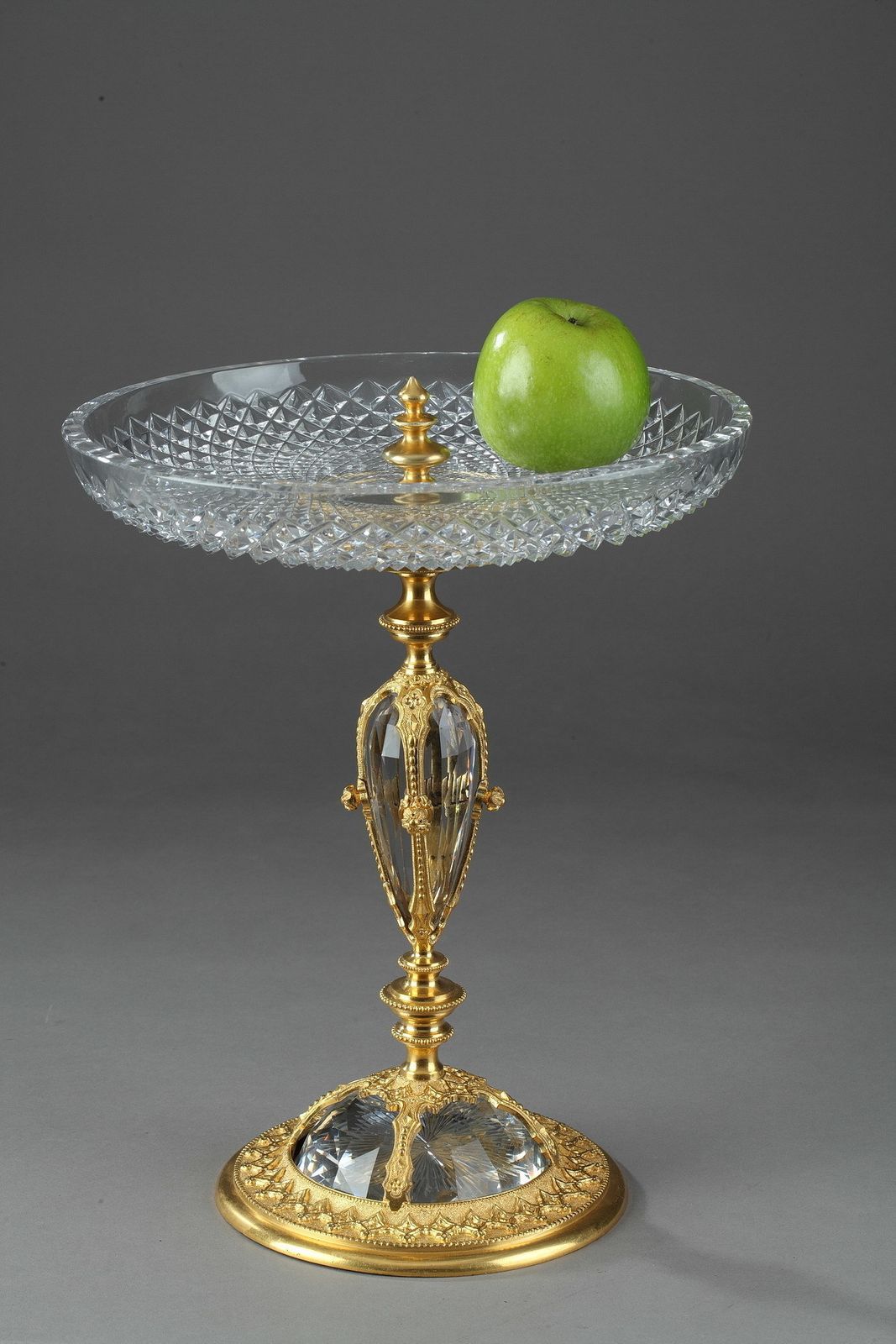 Large Ormolu Mounted Cut Crystal Dish In Renaissance Taste photo buy