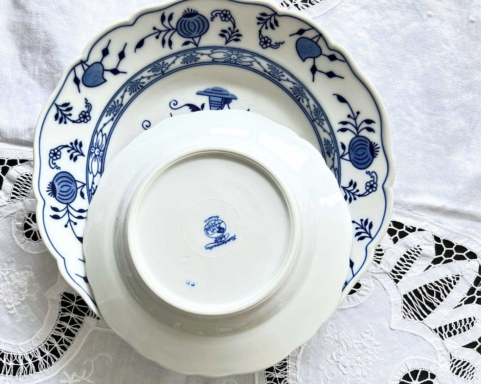 Blue Onion Antique Plates | 16pcs | Porcelain By Hutschenreuther photo Home Decor