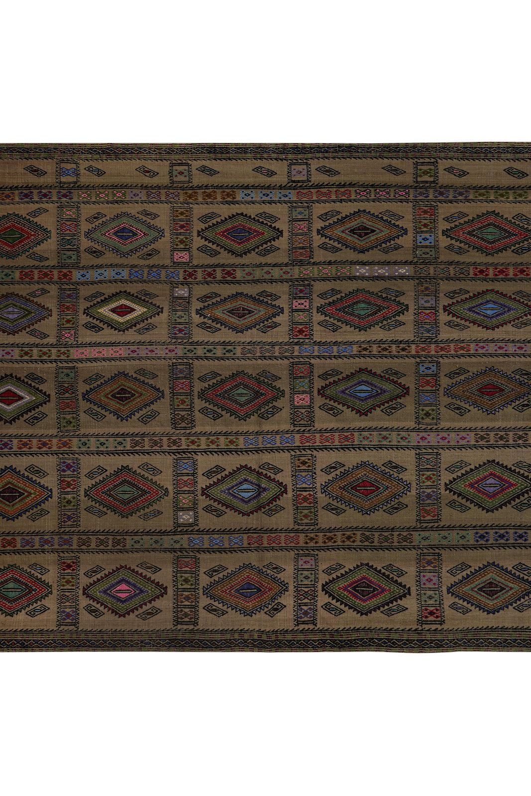 1960s Turkish Wool Jajim Kilim Rug 5'7'' X 7'7' photo Textiles