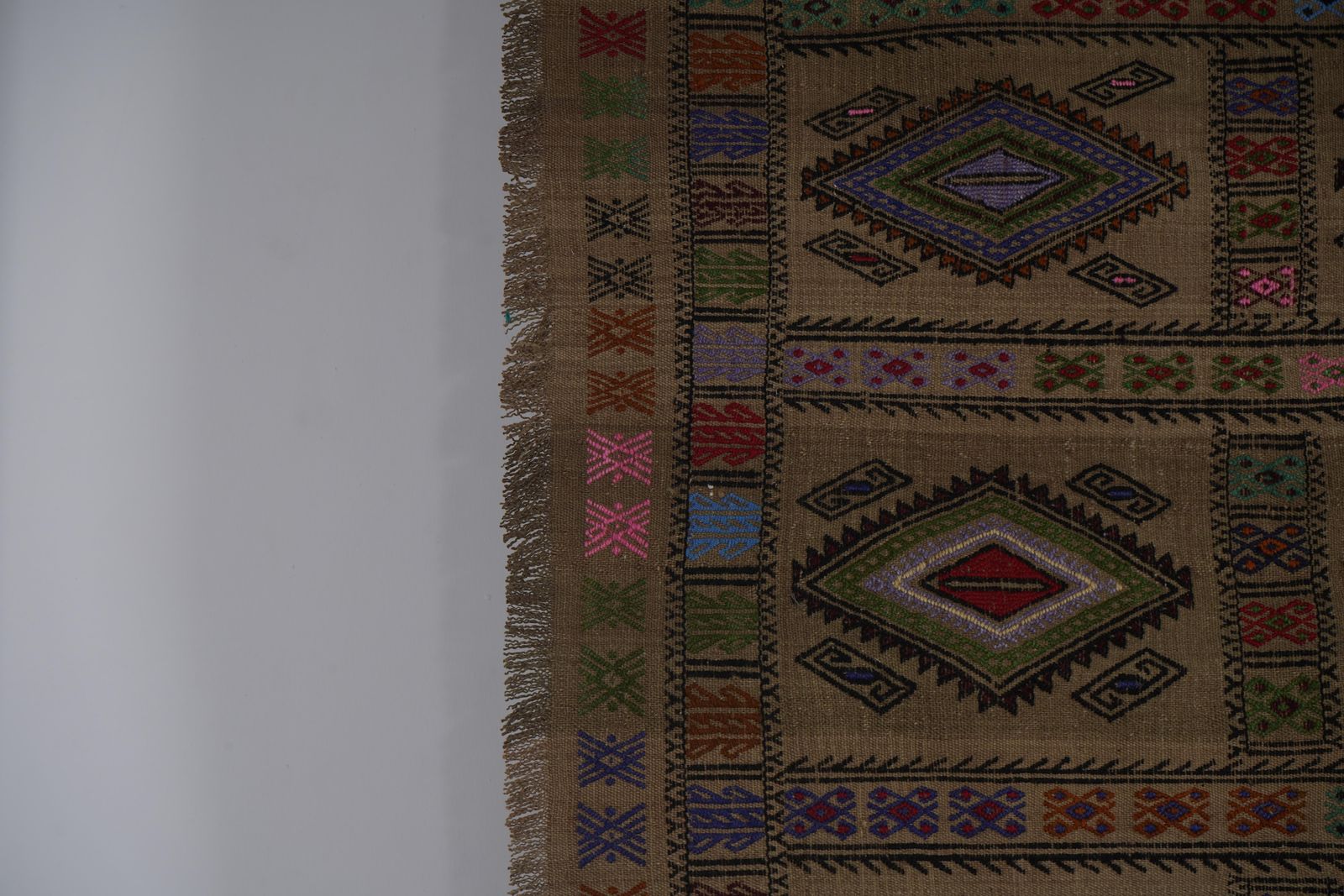 1960s Turkish Wool Jajim Kilim Rug 5'7'' X 7'7' photo buy