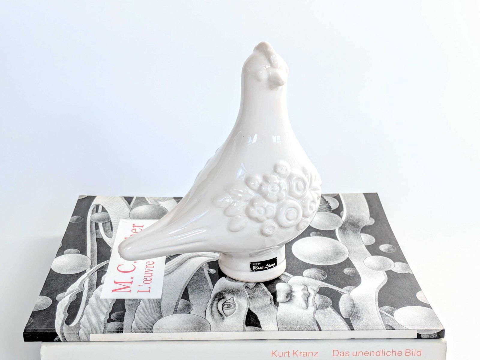 Helsingborg Porcelain Bird | Rosa Ljung Dove Figurine | Sweden, 1960's photo for sale