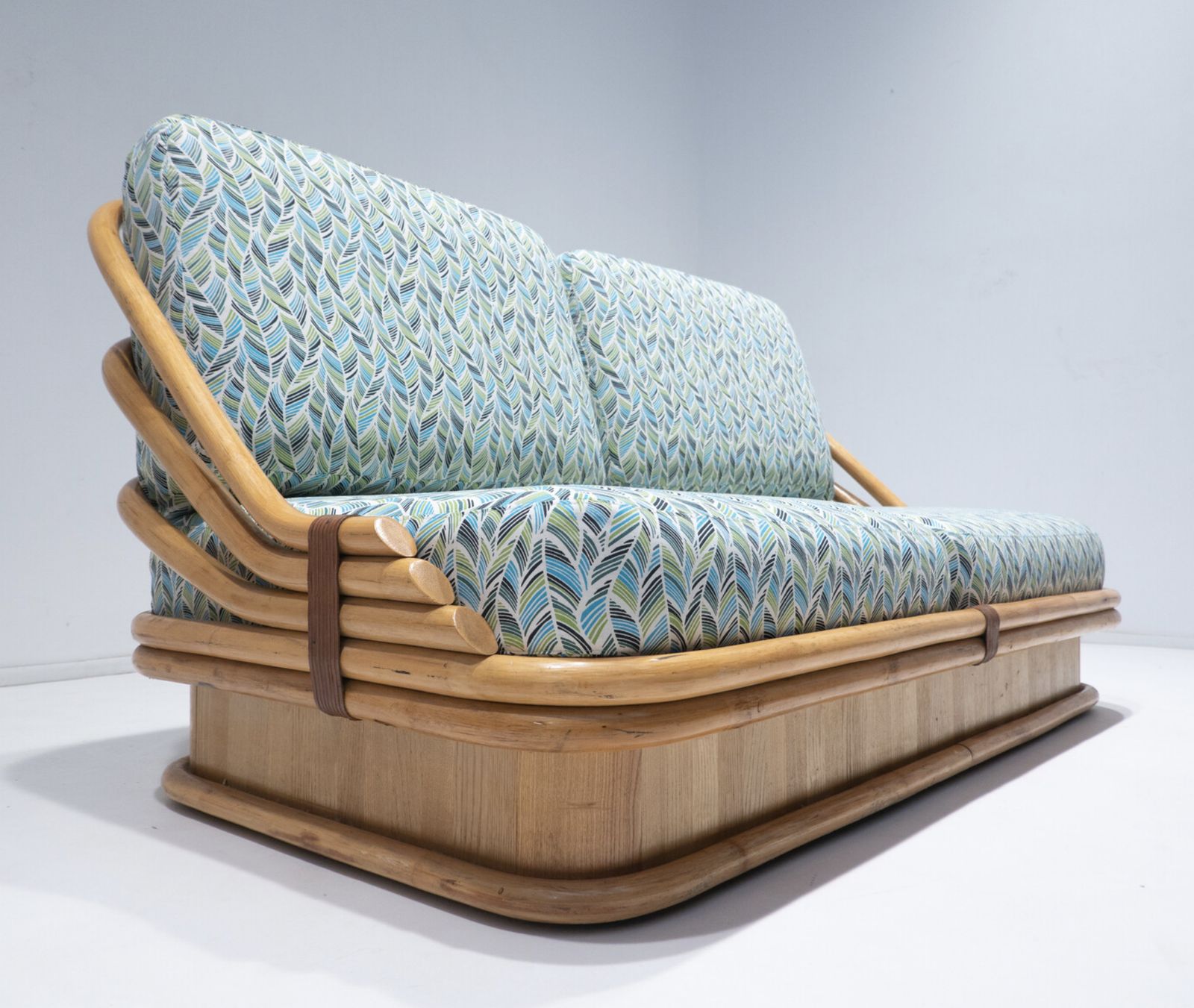 Rattan Sofa By Vivai Del Sud, 1970s – New Upholstery photo for sale