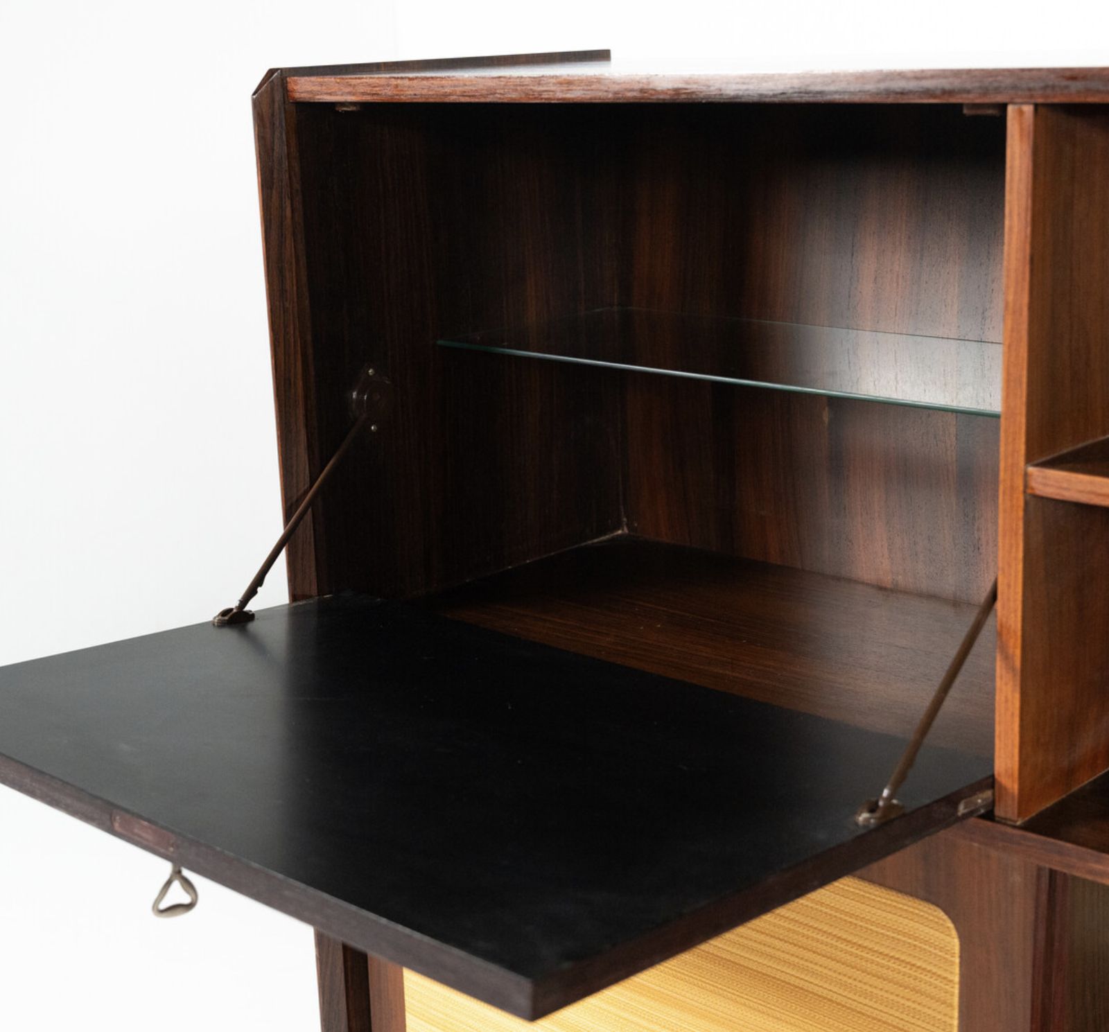 2040.0 Mid Century Modern Highboard, Wood And Wicker, Italy photo