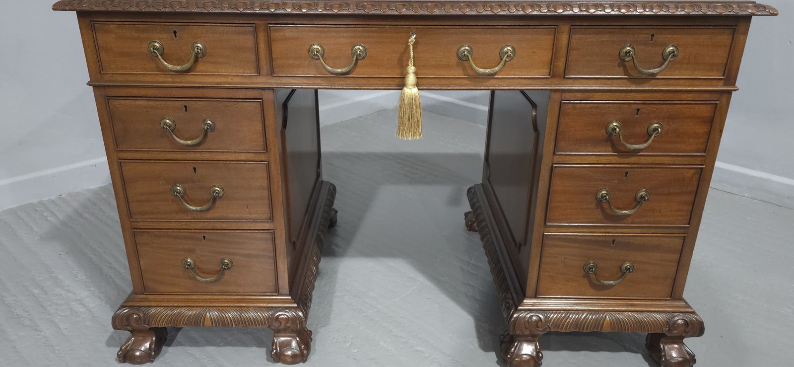 Fabulous Mahogany Pedestal Desk photo for sale