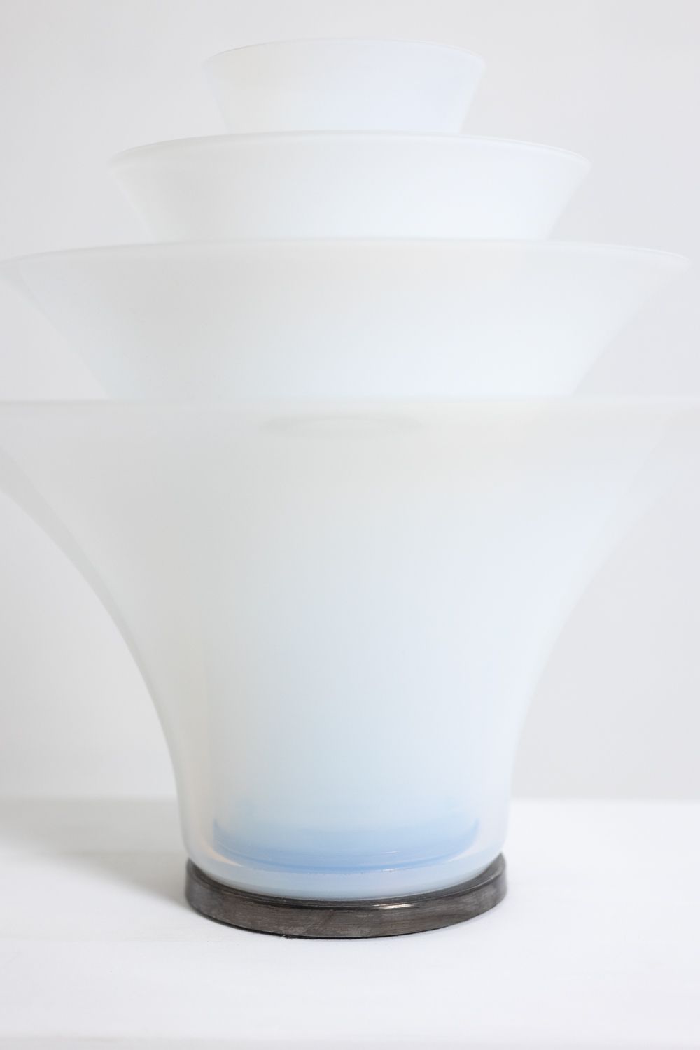 “Petal” Lamp In White And Bluish Opalescent Glass. 21st Century. photo buy