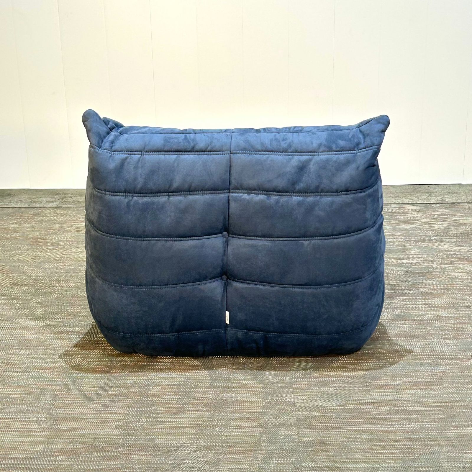 Furniture Ligne Roset Blue Togo Armchair And Footstool By Michel Ducaroy, Set Of Two photo