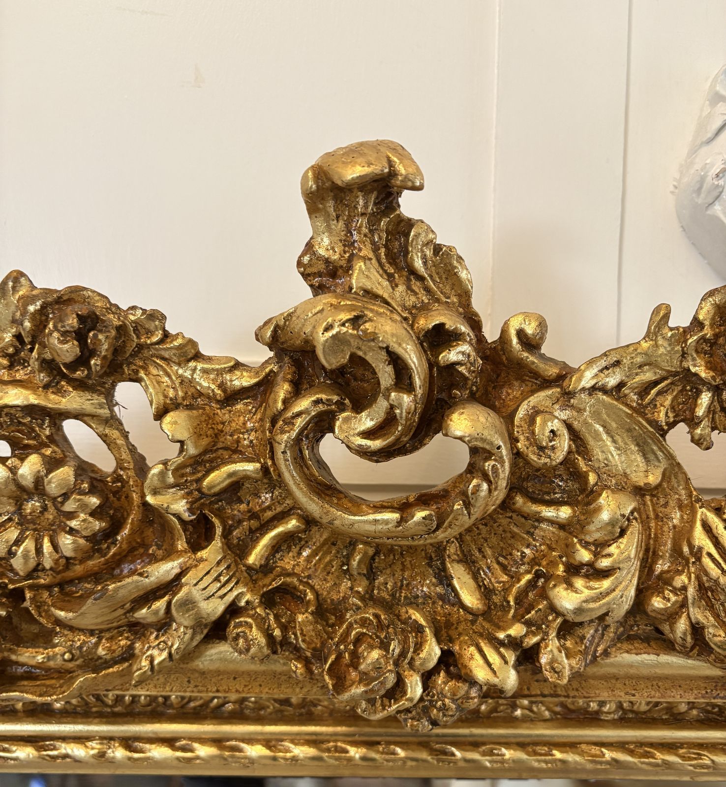 Outstanding Quality Antique Early 20th Century Carved Gilded Frame Wall Mirror photo buy