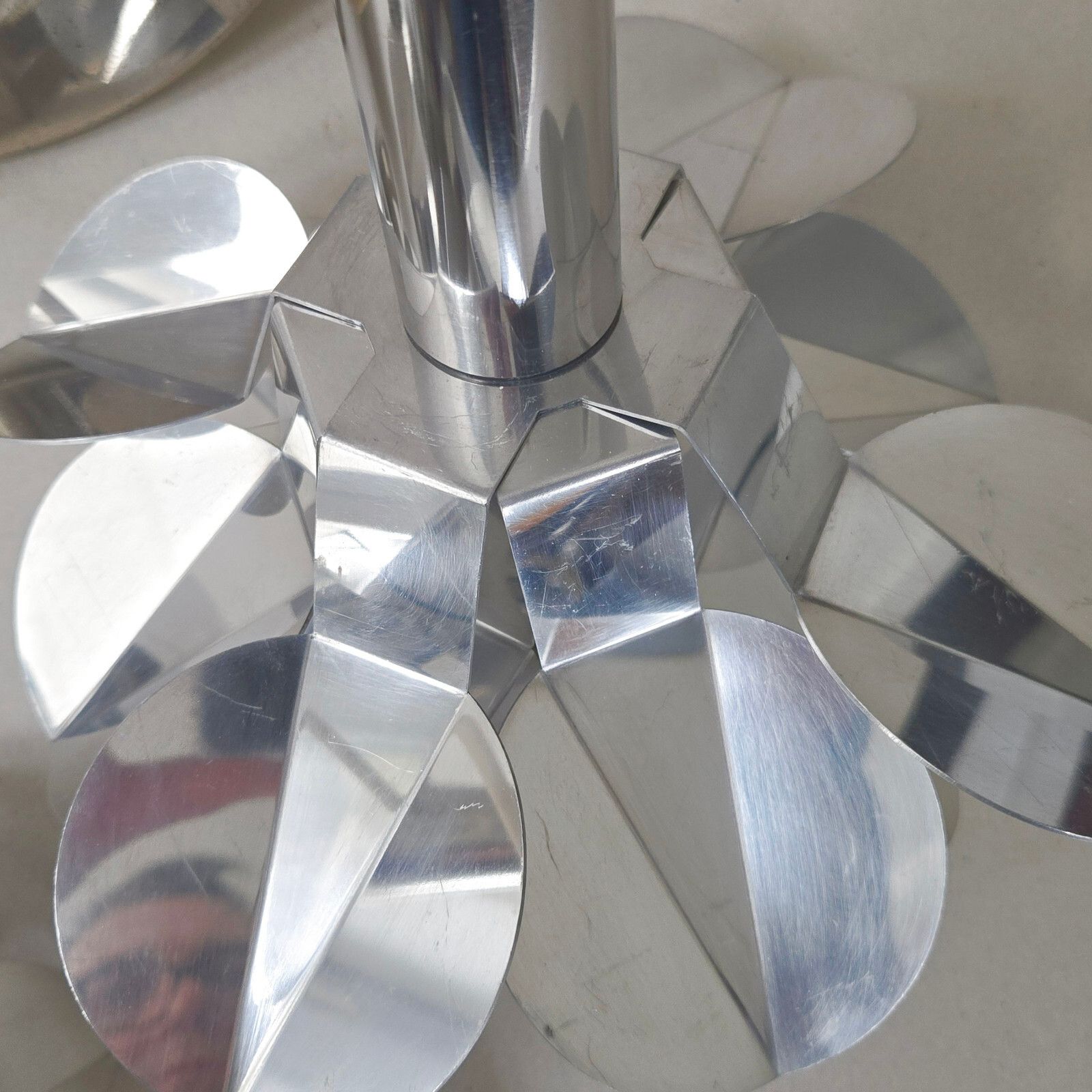 photo for sale Vintage 1970s Space Age Pop Steel 70s Retro Waterfall Flower Hanging Chandelier