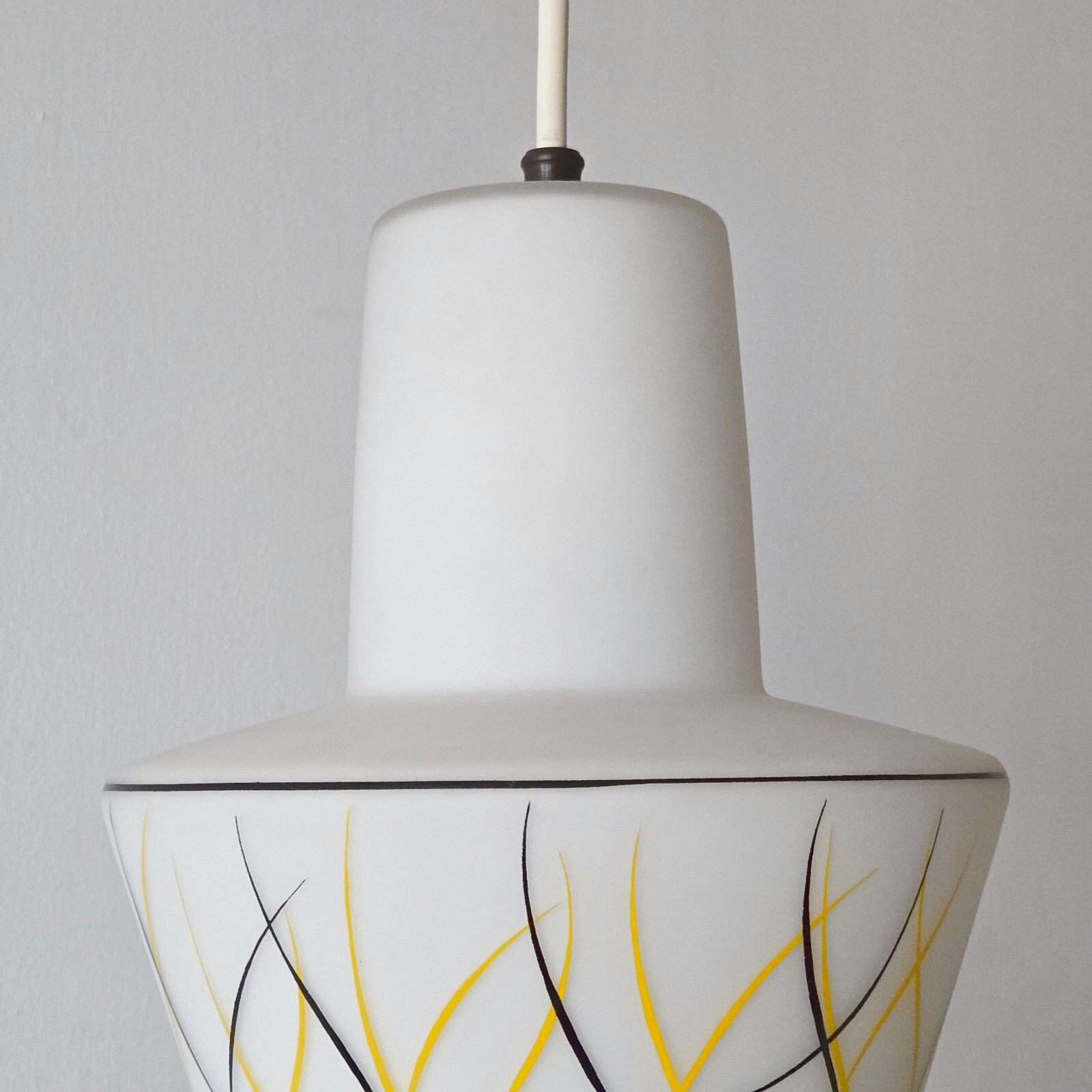Vintage 1950s Opaline Glass Lamp Pendant Lamp 50s Retro Rockabilly 1950s photo 101.0