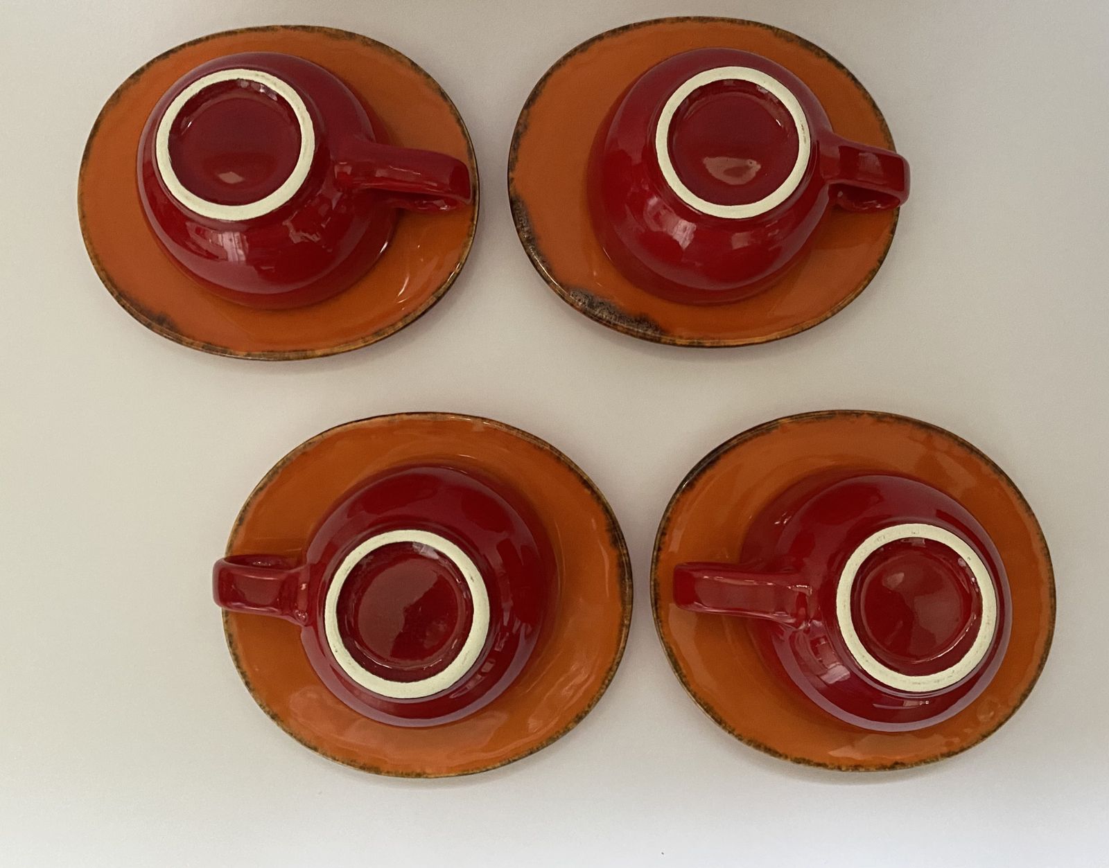 Tuscany, Artistic Pottery, Espresso Cup And Saucer Set (X4) photo Home Decor