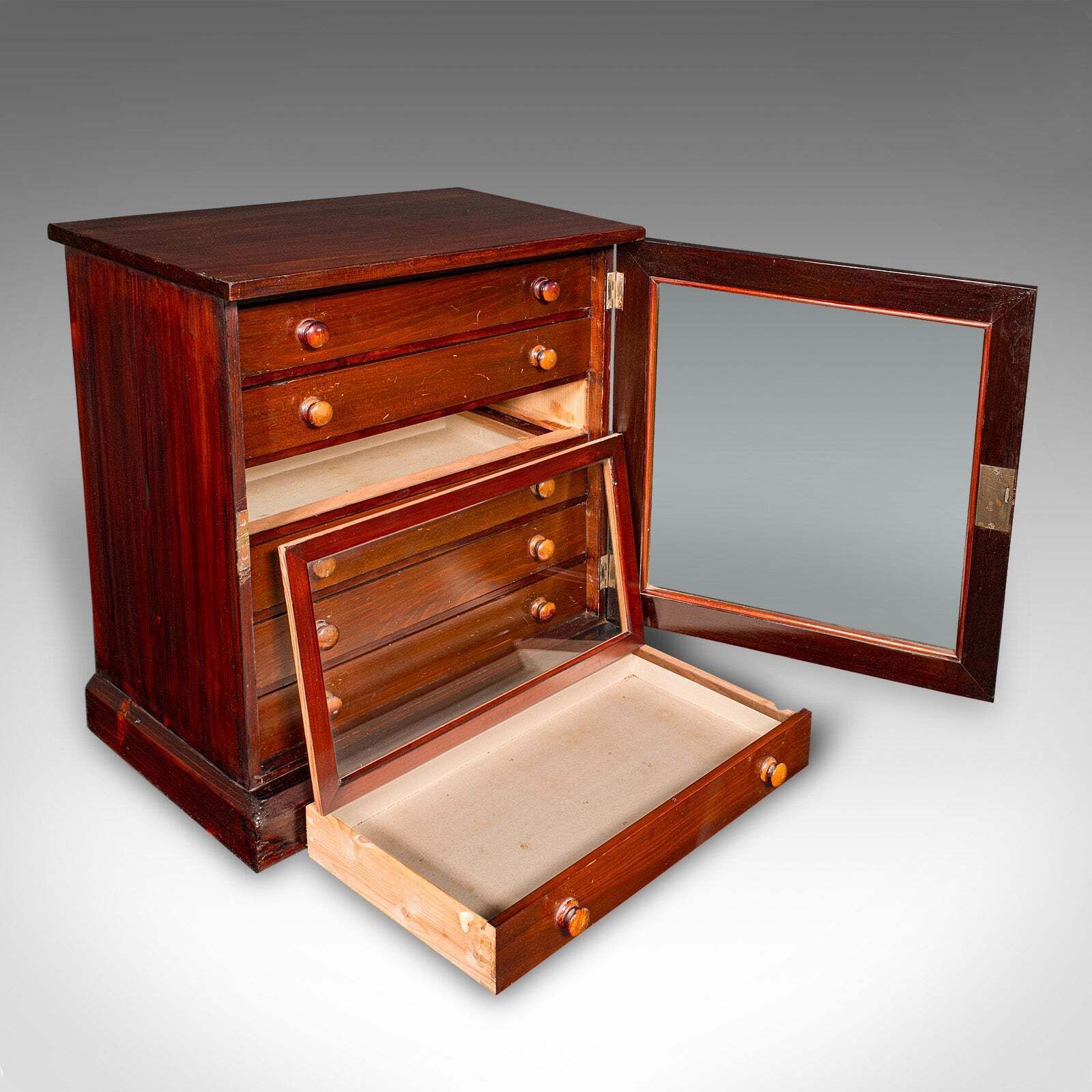 Antique 6 Drawer Specimen Collector Cabinet, English, Display Storage, Victorian photo furniture