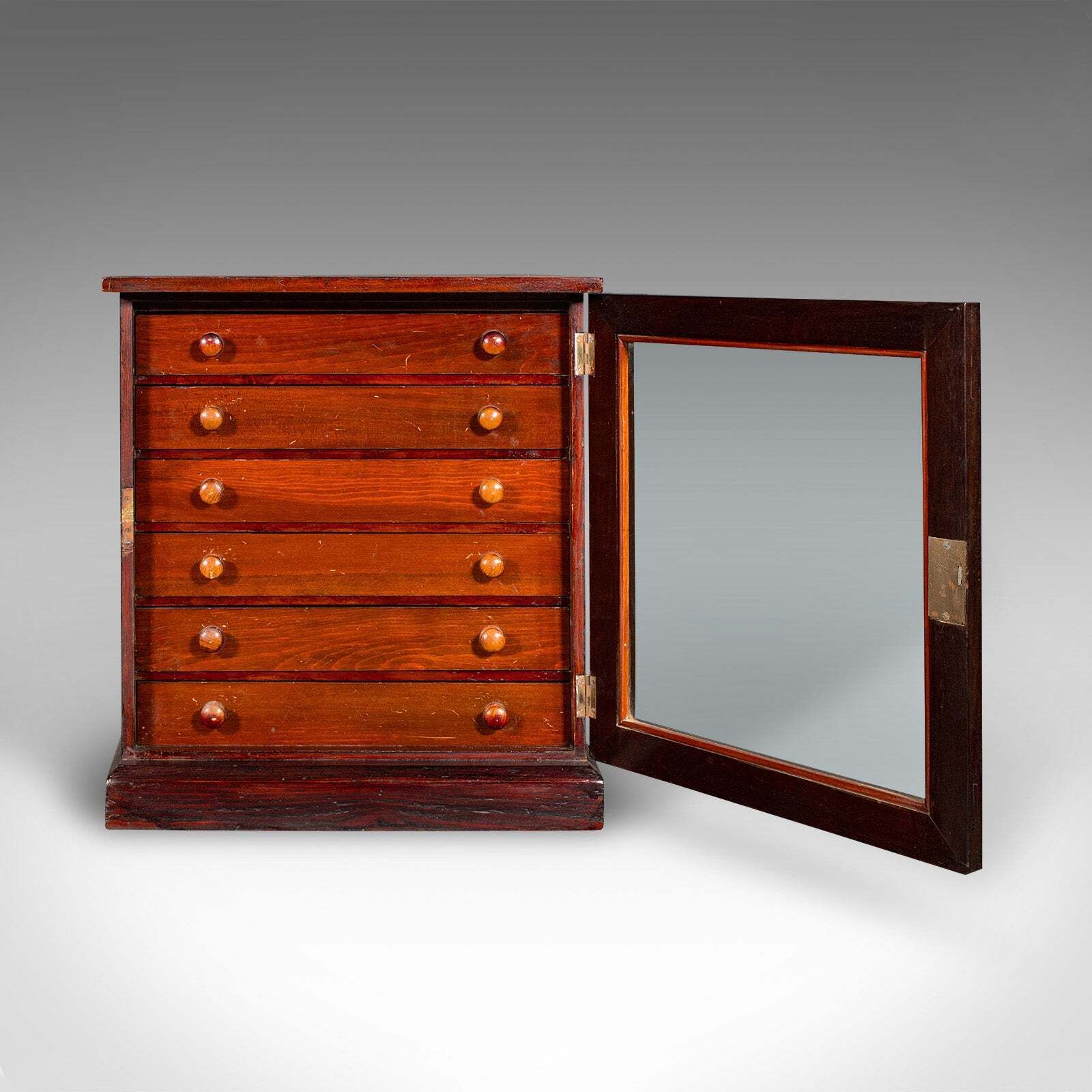 Antique 6 Drawer Specimen Collector Cabinet, English, Display Storage, Victorian photo Furniture