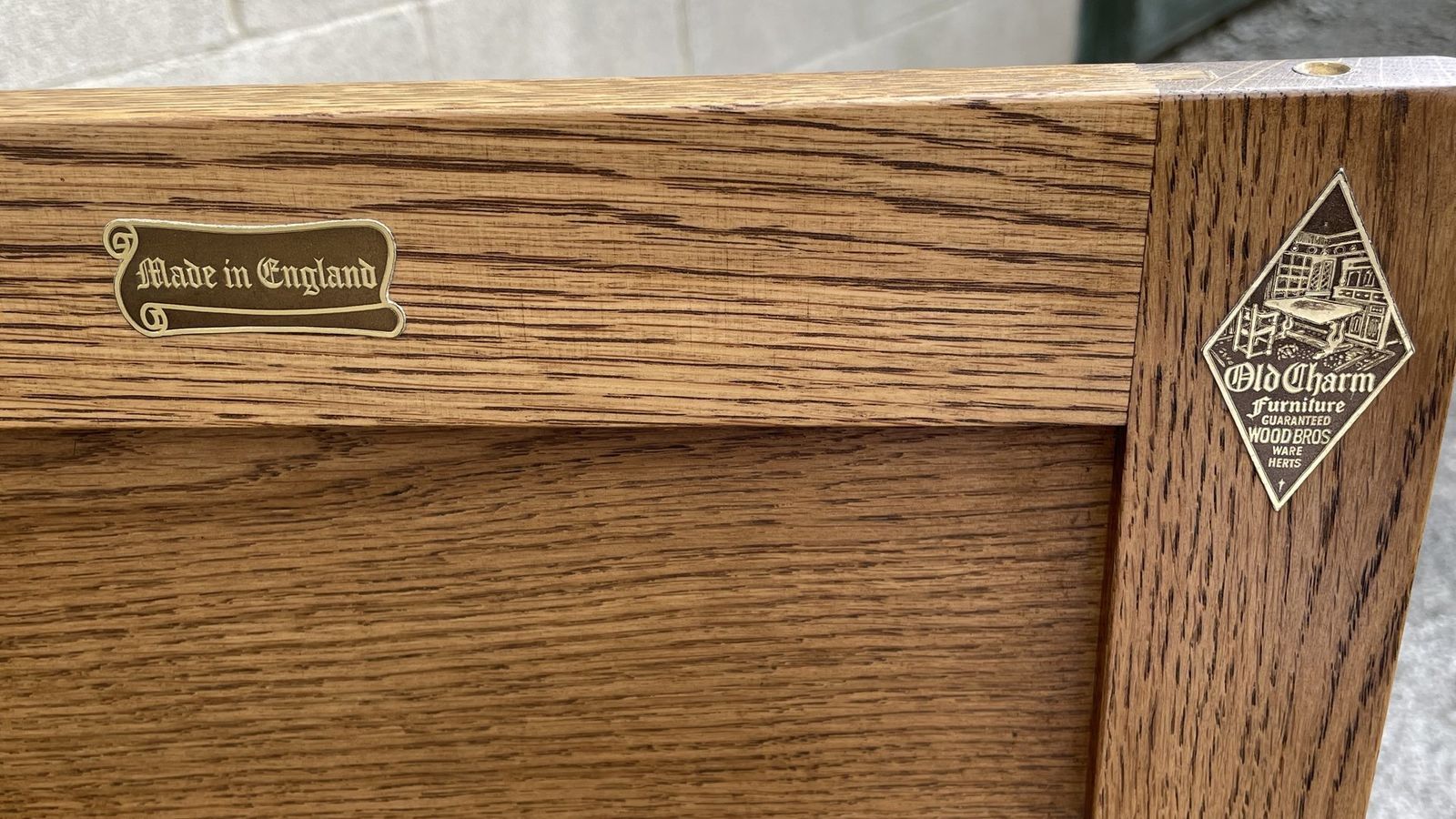 photo furniture A Wood Brothers Old Charm Vintage Carved Oak Sideboard / Dresser Base