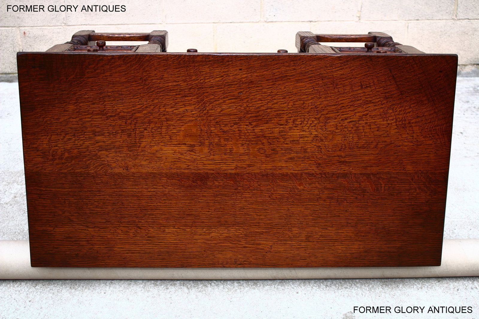 photo buy A 1920's Titchmarsh And Goodwin Style Carved Stressed Oak Burr Walnut Kneehole Desk / Writing Table