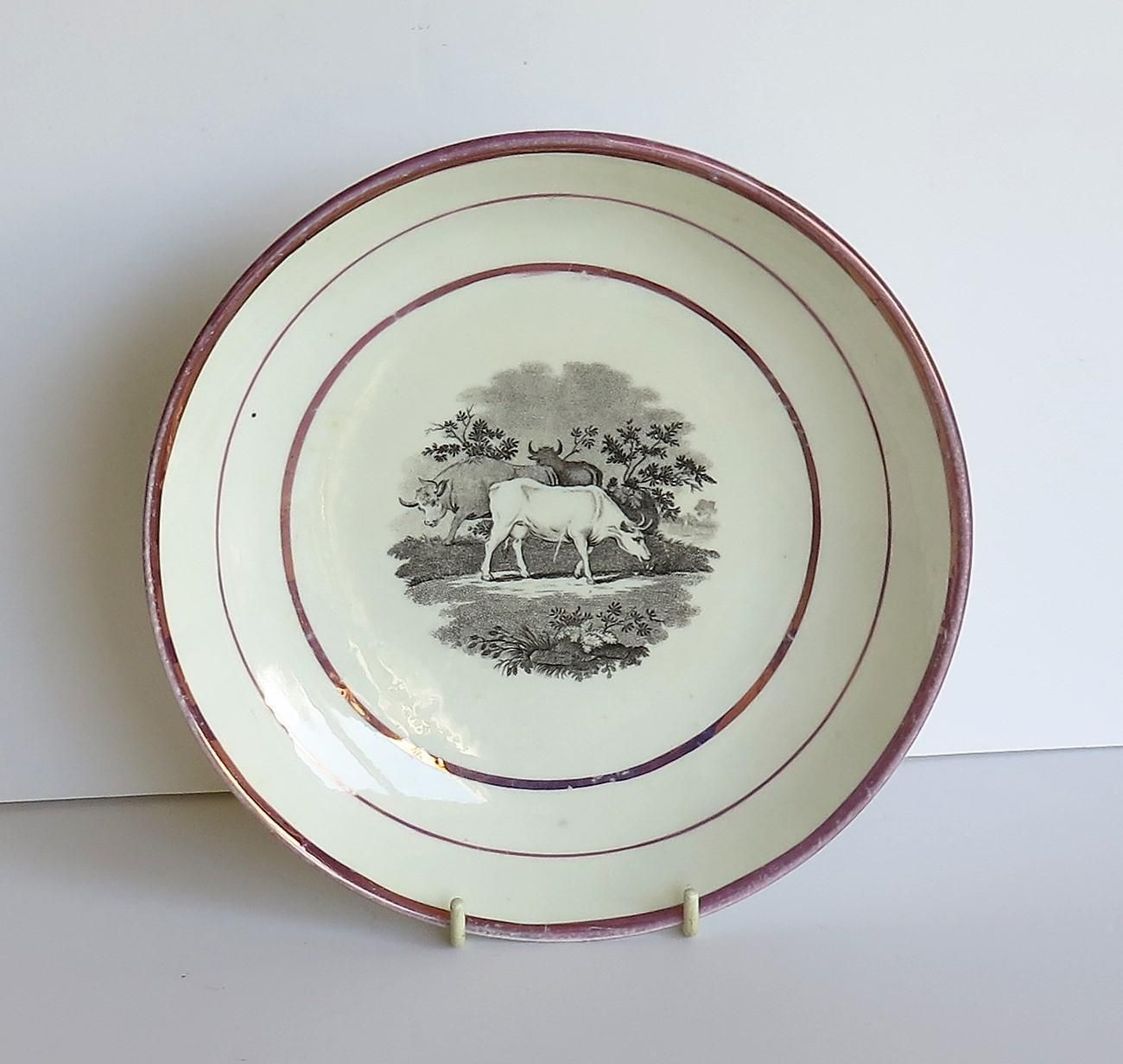 Georgian Sunderland Porcelain Lustre Dish Or Plate, English Early 19th Century photo for sale