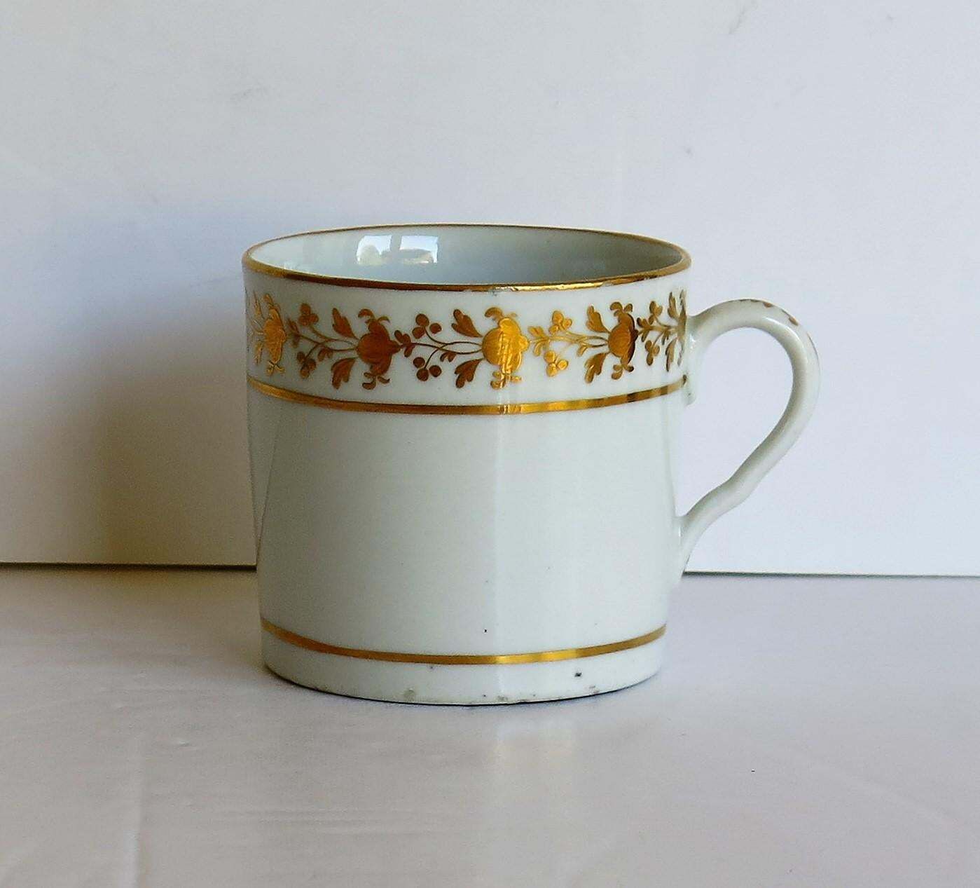 Georgian Coalport Porcelain Coffee Can Hand Gilded Pattern, English Circa 1807 photo furniture
