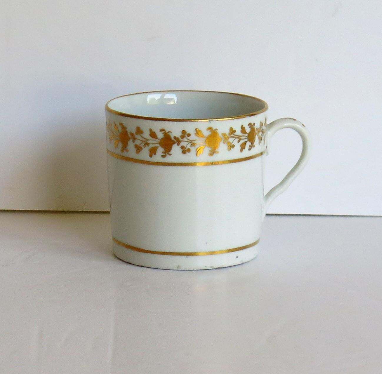 photo for sale Georgian Coalport Porcelain Coffee Can Hand Gilded Pattern, English Circa 1807