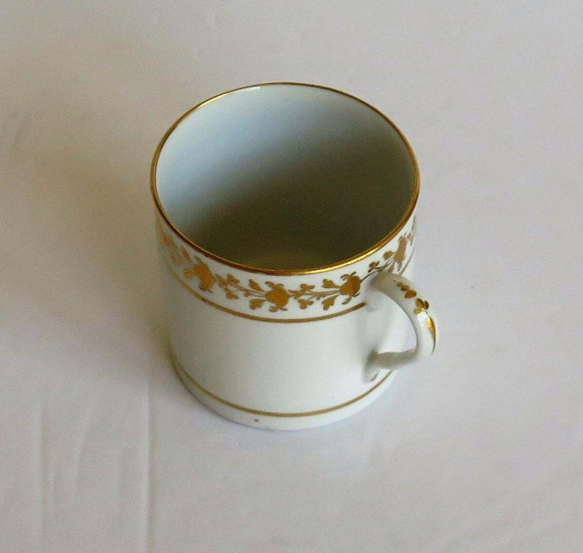 Home Decor Georgian Coalport Porcelain Coffee Can Hand Gilded Pattern, English Circa 1807 photo