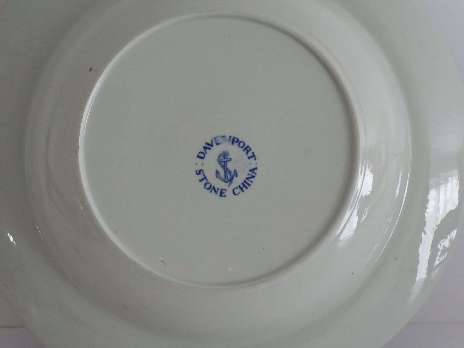 photo for sale Georgian Davenport Ironstone Soup Plate Or Bowl Bamboo & Peony Ptn 15, Ca 1815