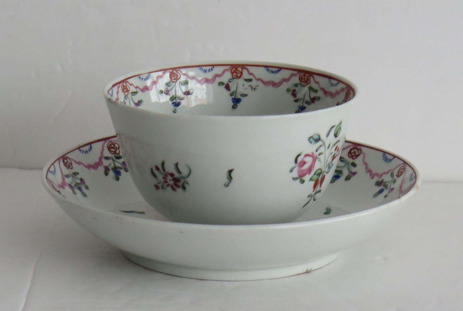 Georgian Newhall Porcelain Tea Bowl & Saucer Hand Painted, Circa 1800 photo furniture