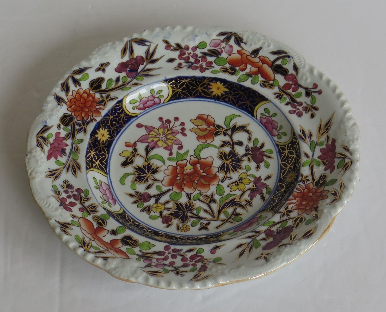 168.0 Georgian Masons Ironstone Side Plate In Heavily Floral Japan Ptn, Circa 1815 photo