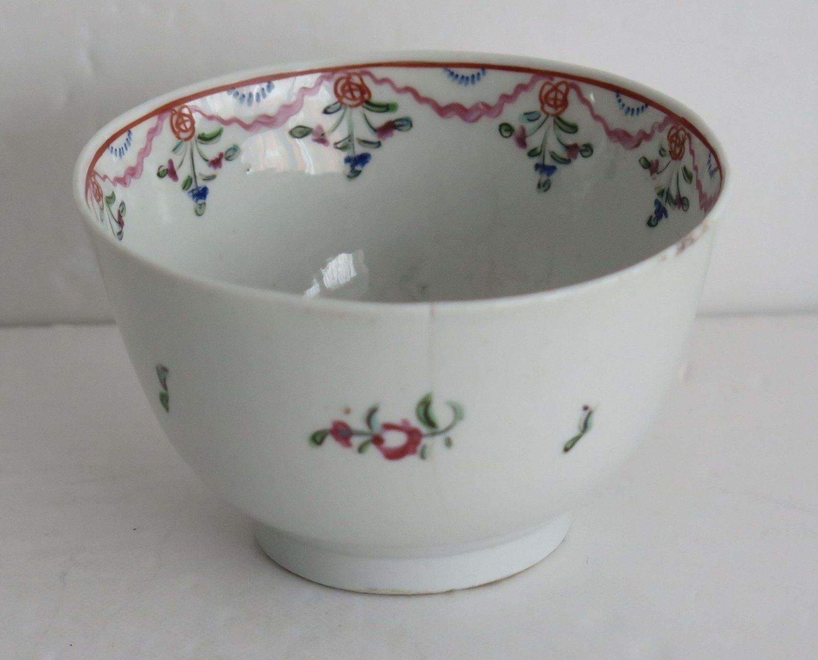 Georgian Newhall Porcelain Tea Bowl & Saucer Hand Painted, Circa 1800 photo vintage