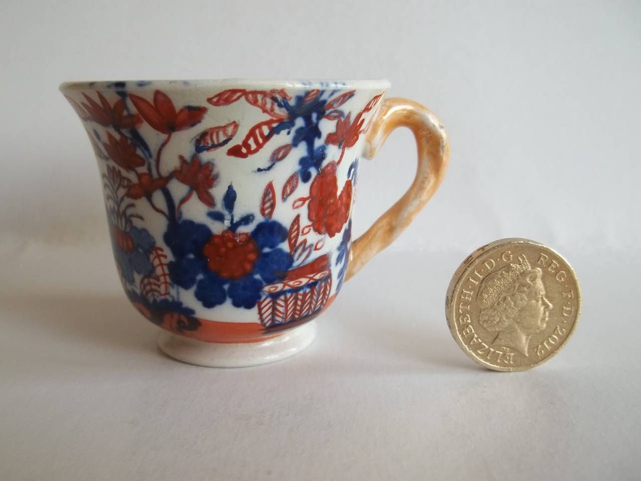 photo for sale Rare Mason's Ironstone Miniature Cup In Basket Japan Pattern, Circa 1825