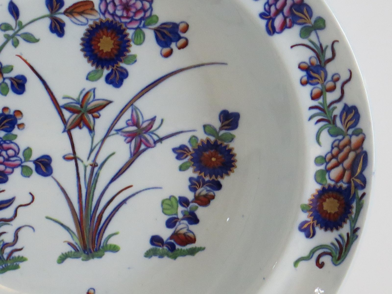 239.0 Georgian Spode Soup Bowl Or Deep Plate In Chinese Flowers Pattern, Circa 1820 photo
