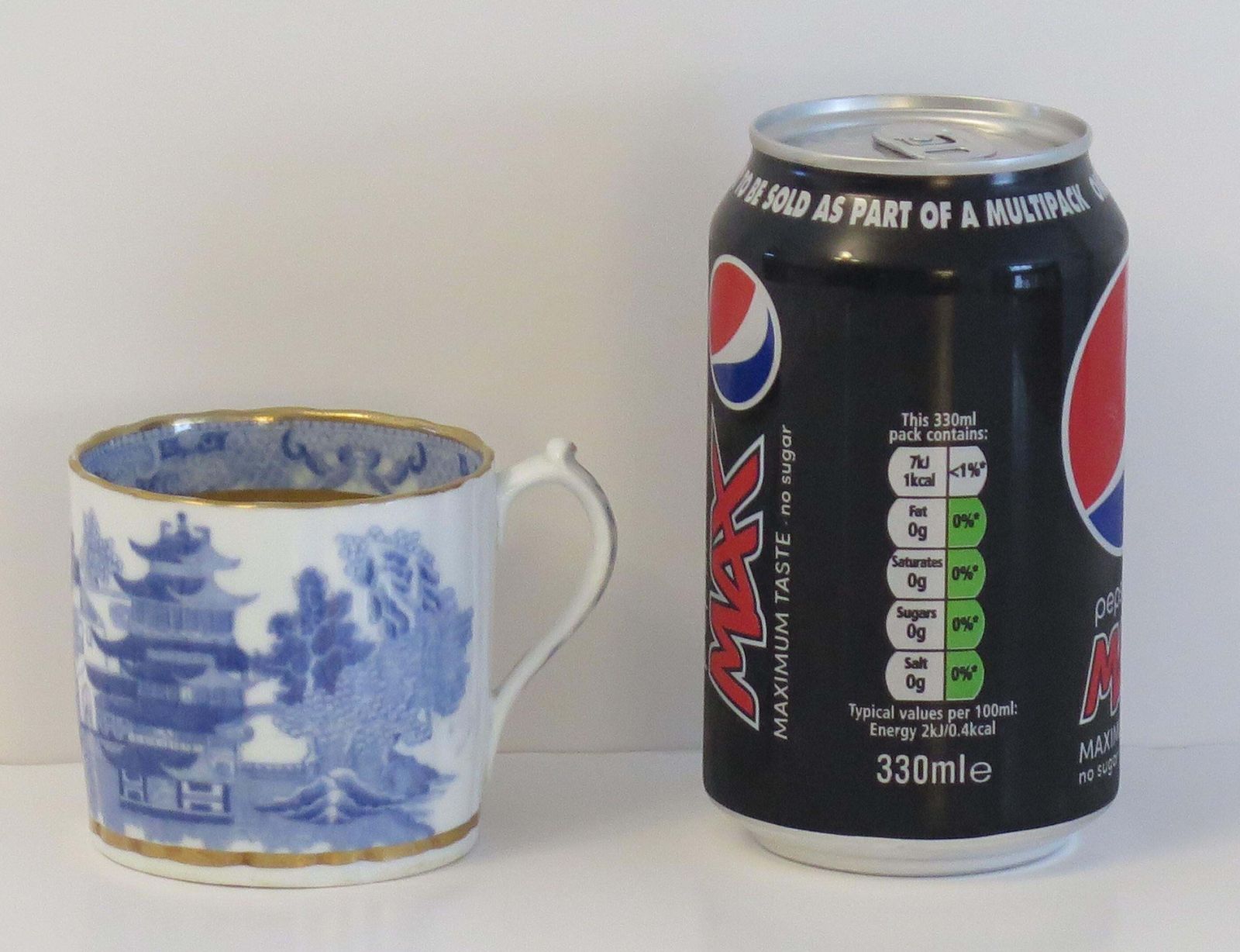 Home Decor Miles Mason Porcelain Coffee Can Blue & White Broseley Gilded Ptn 50, Circa 1808 photo