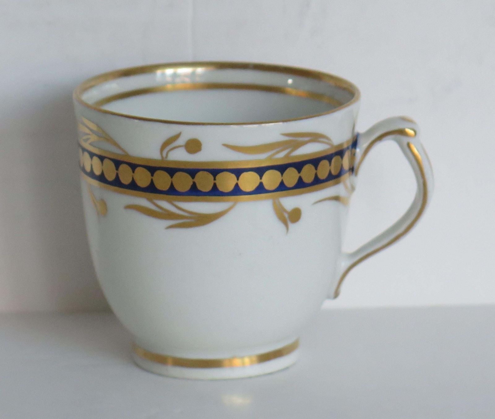 Georgian Coffee Cup Porcelain Blue And Gilt Pattern, Staffordshire Circa 1808 photo furniture