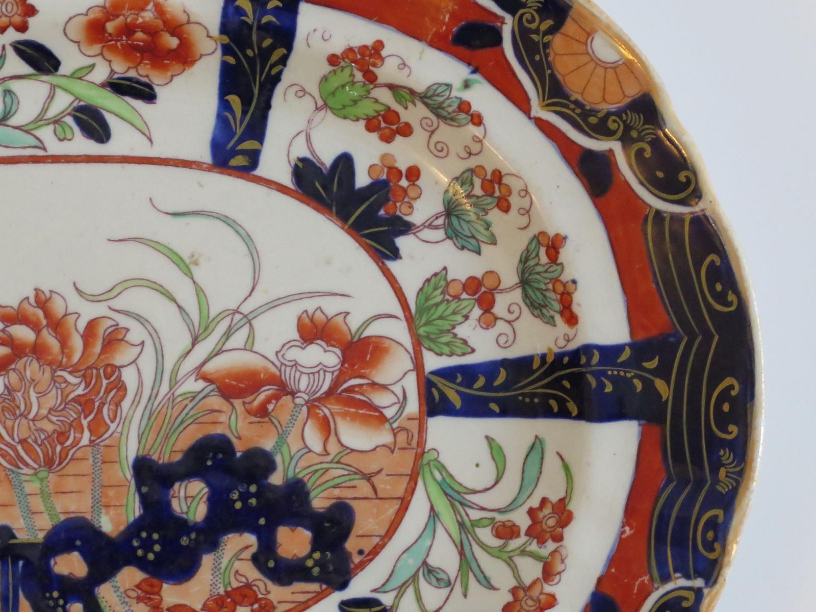 Masons Ironstone Platter In Rare Muscove Duck & Fence Pattern 2850, Circa 1840 photo vintage