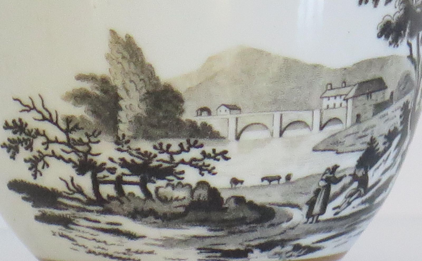 photo buy Georgian Newhall Porcelain Duo Tea Cup And Saucer Bat Printed Ptn, Circa 1805