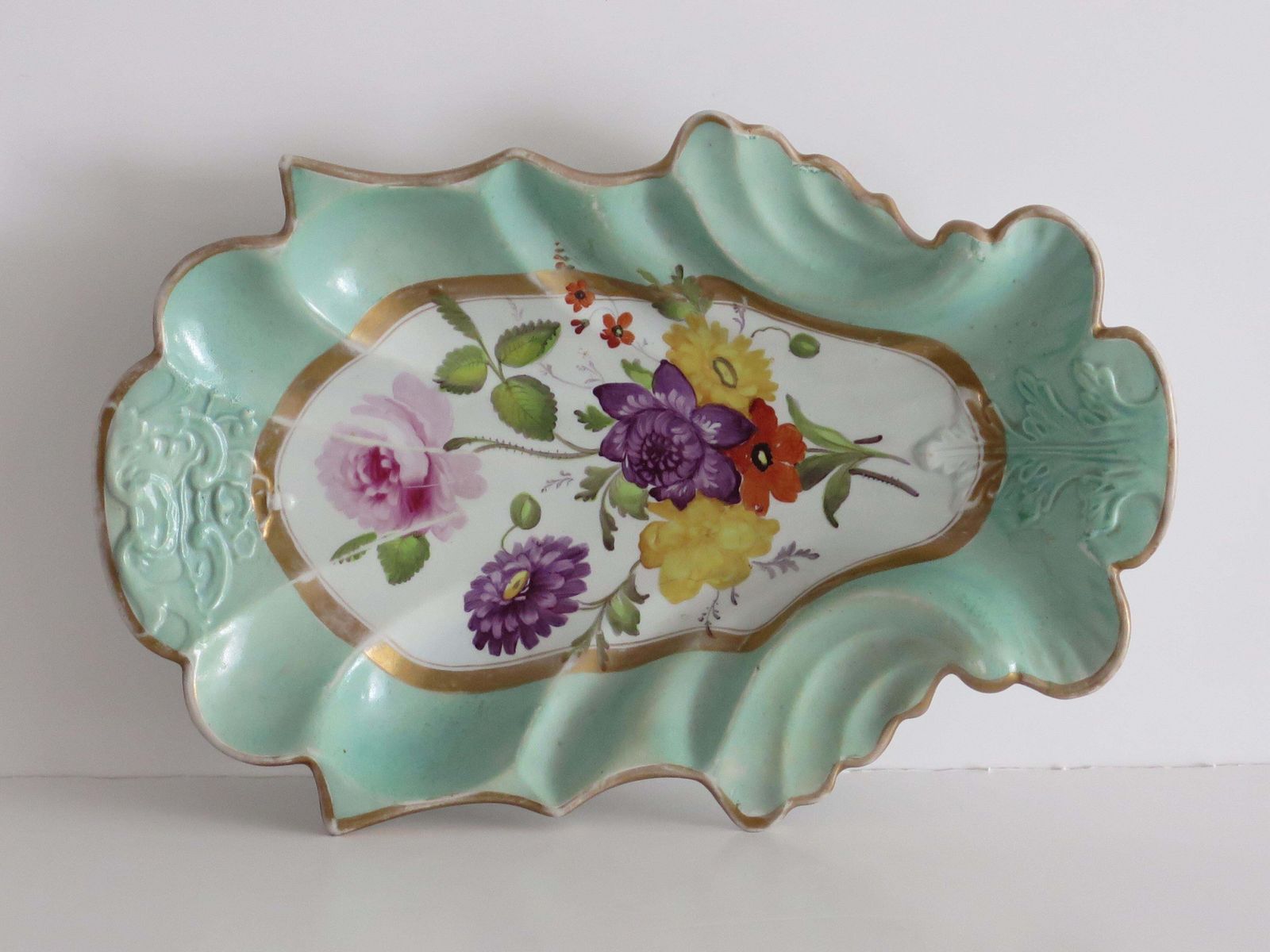 Georgian Masons Ironstone Serving Dish Or Platter In Mixed Flowers Ptn, Ca 1818 photo vintage