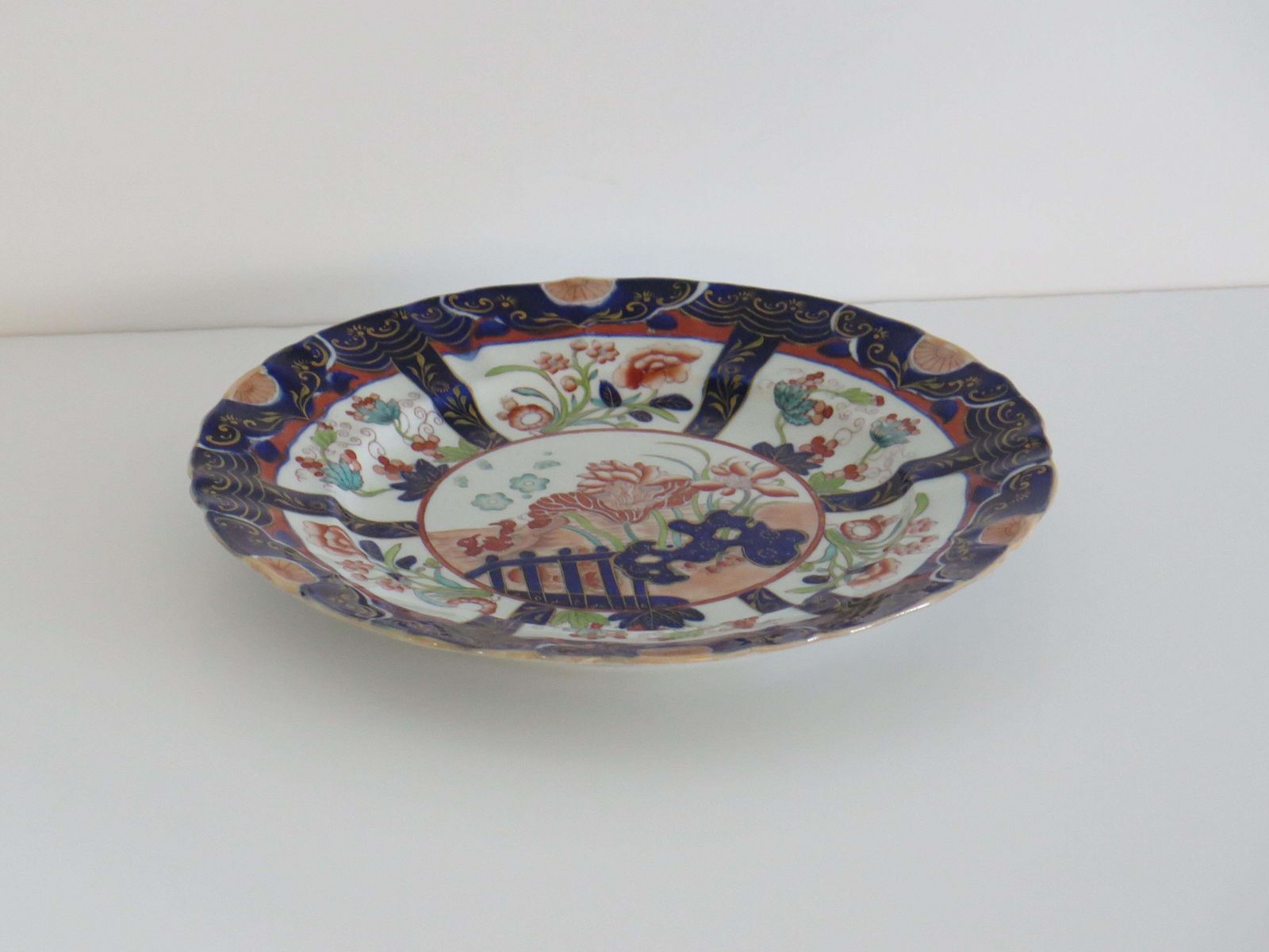 Masons Ironstone Large Dinner Plate In Rare Muscove Duck & Fence Ptn, Ca 1840 photo Home Decor