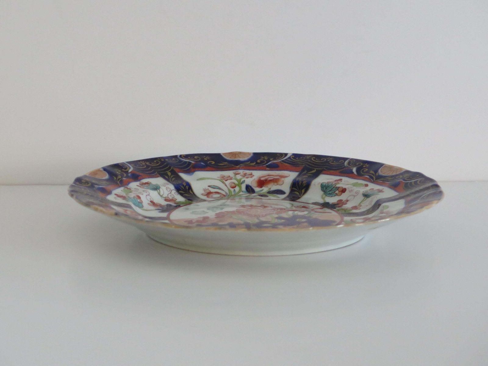 Masons Ironstone Large Dinner Plate In Rare Muscove Duck & Fence Ptn, Ca 1840 photo 372.0