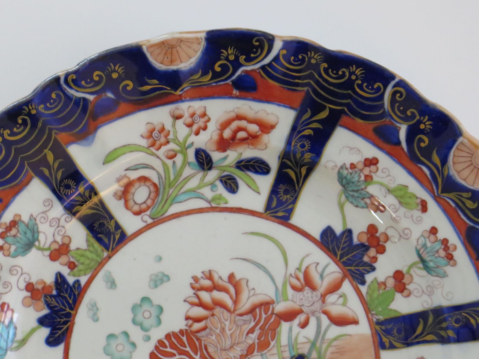 Masons Ironstone Large Dinner Plate In Rare Muscove Duck & Fence Ptn, Ca 1840 photo buy