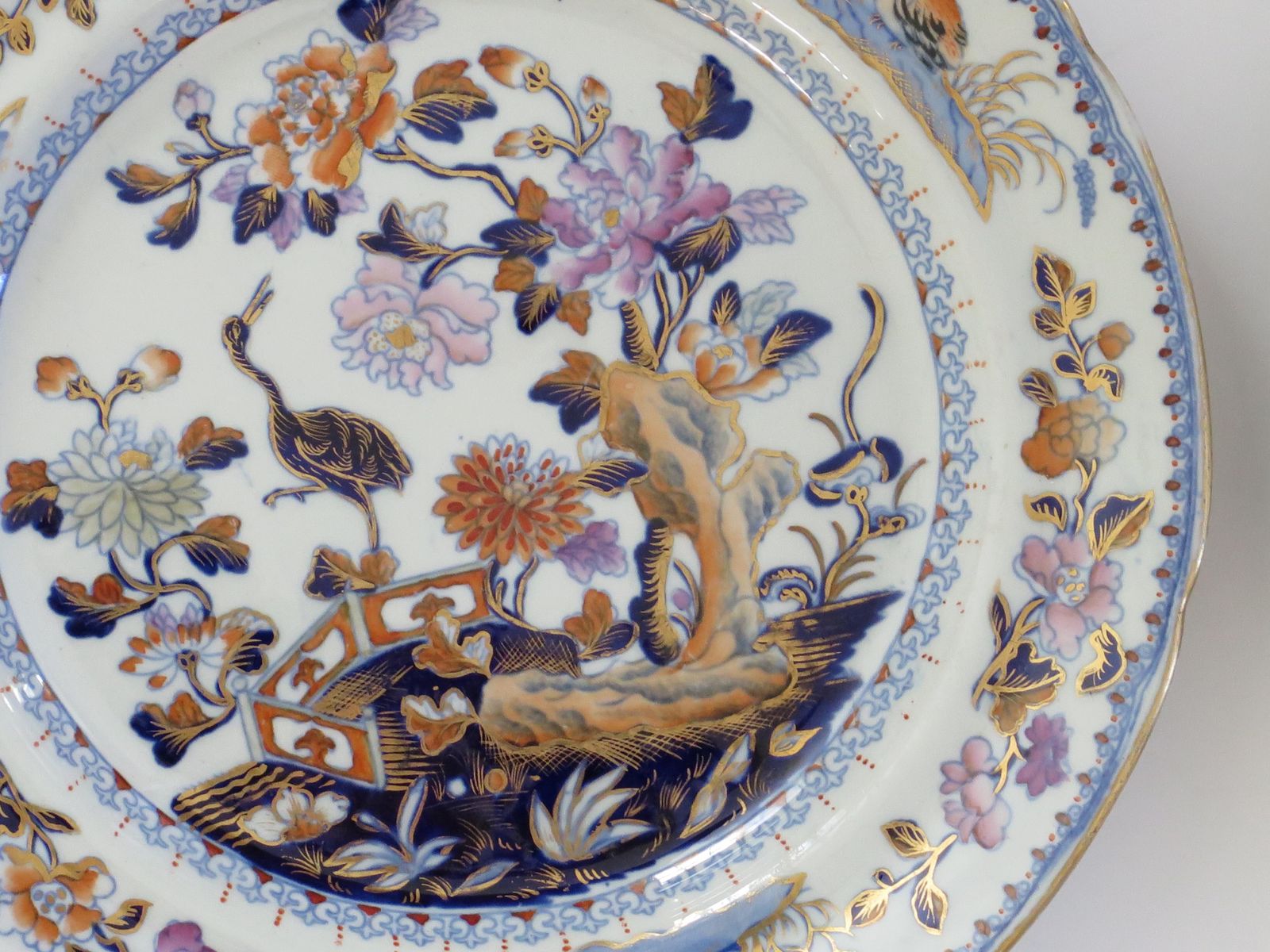 Georgian Davenport Pair Of Side Plates In Stork Ptn No 24 Ironstone, Circa 1815 photo buy