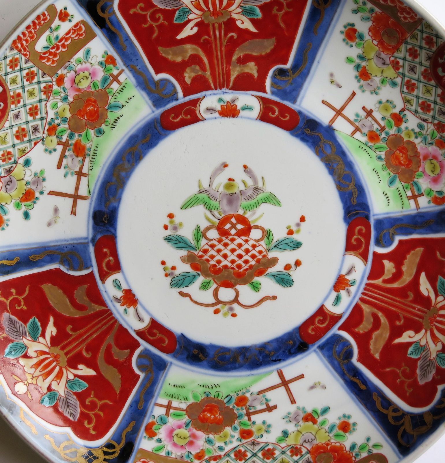 Hand Decorated Japanese Porcelain Charger, Imari Pattern, Meiji Era Circa 1880 photo for sale