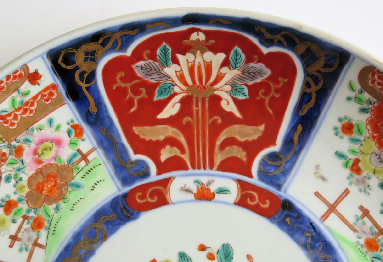 Home Decor Hand Decorated Japanese Porcelain Charger, Imari Pattern, Meiji Era Circa 1880 photo