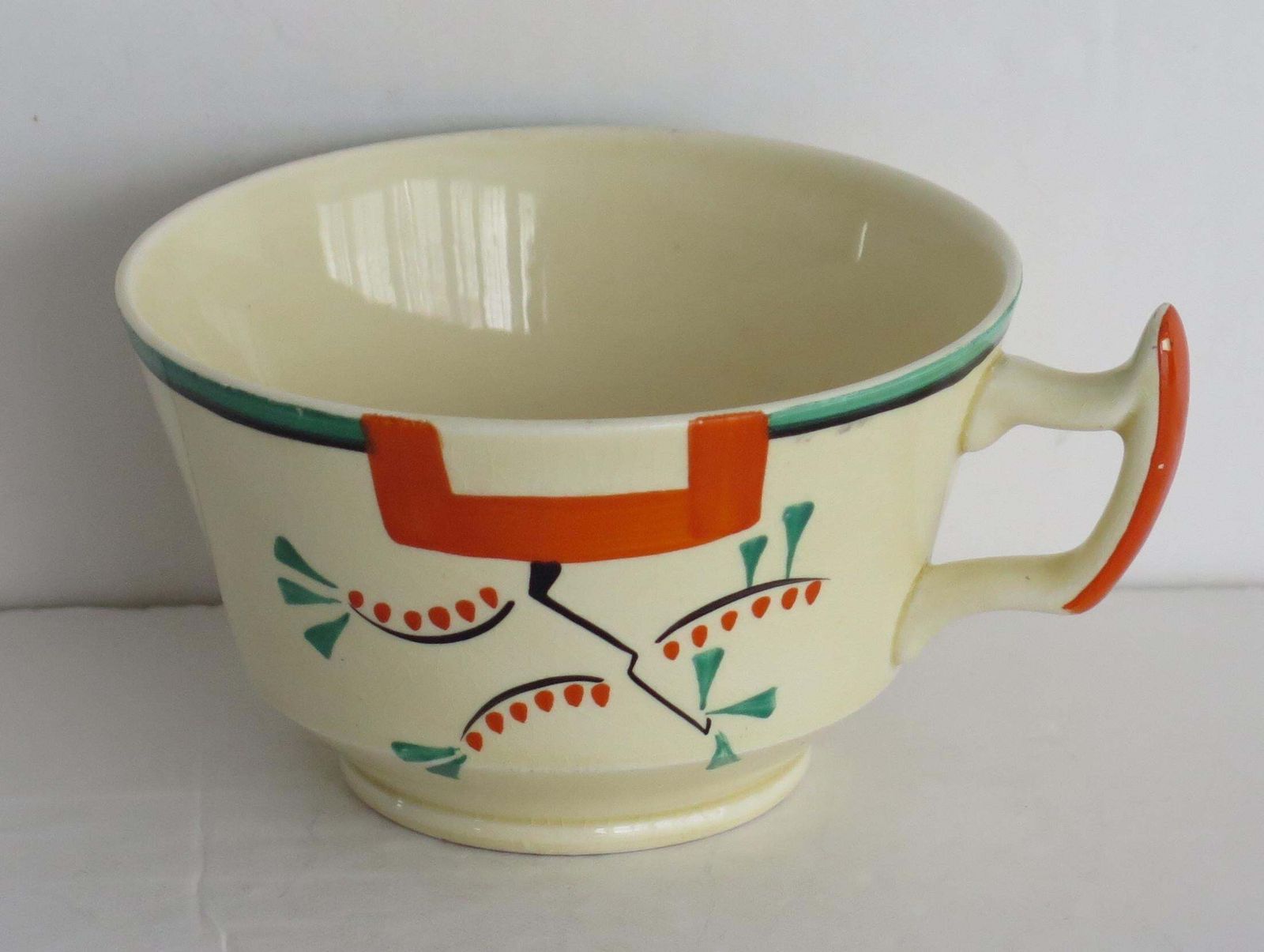 Clarice Cliff Cup And Saucer Duo Ravel Pattern Athens Shape, Art Deco Circa 1936 photo vinterior