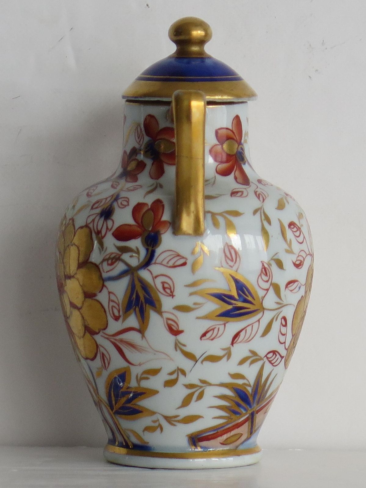 Rare Mason's Ironstone Miniature Lidded Urn In Gold Rose Japan Pattern, Circa 1820 photo buy