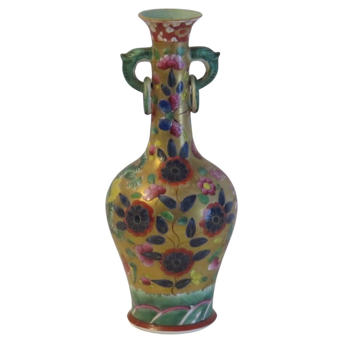 Masons Ironstone Bottle Vase In Chinese Dragon Pattern Very Rare, Circa 1820