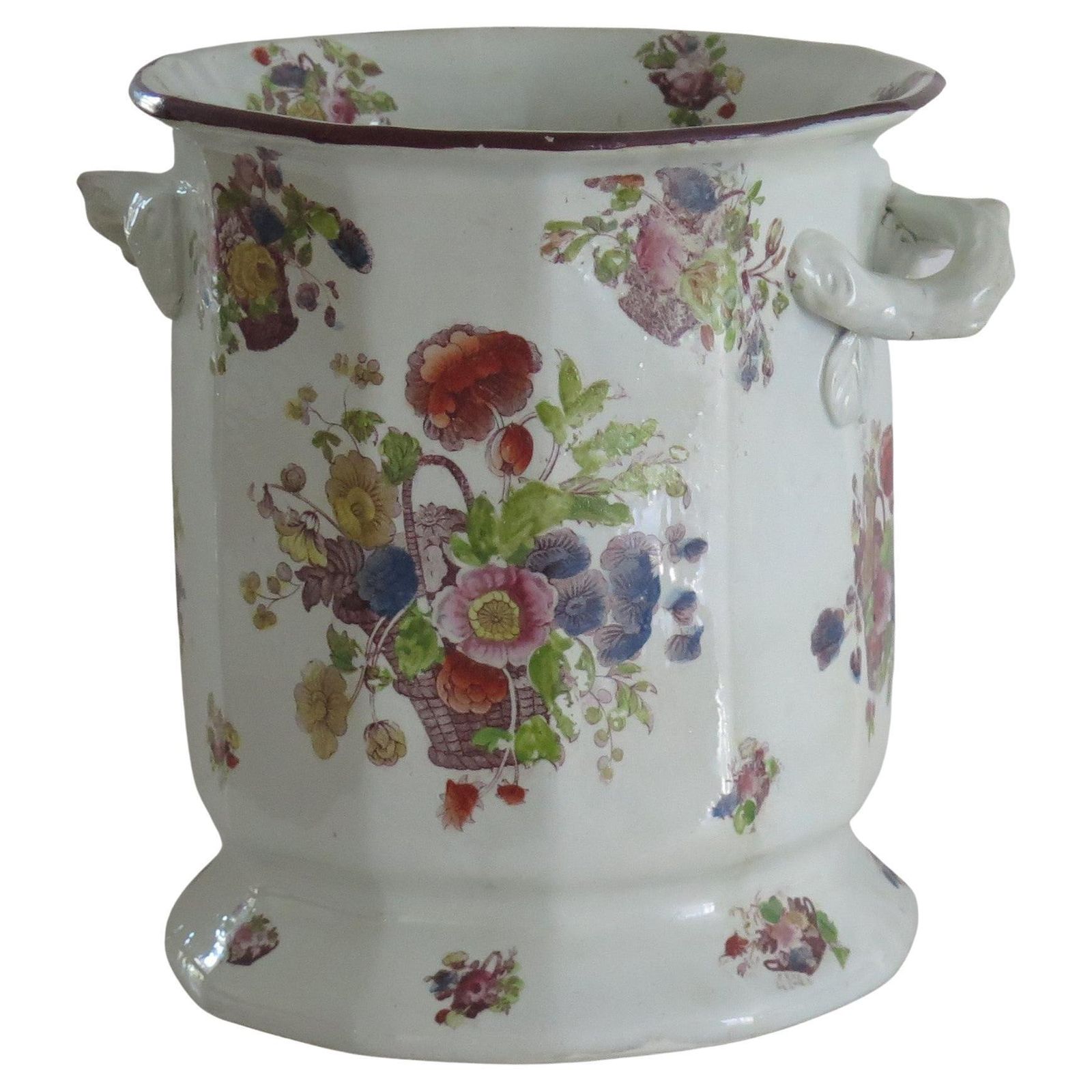 Rare Georgian Masons Ironstone Large Wine Cooler Or Ice Pail, English Circa 1818 photo furniture