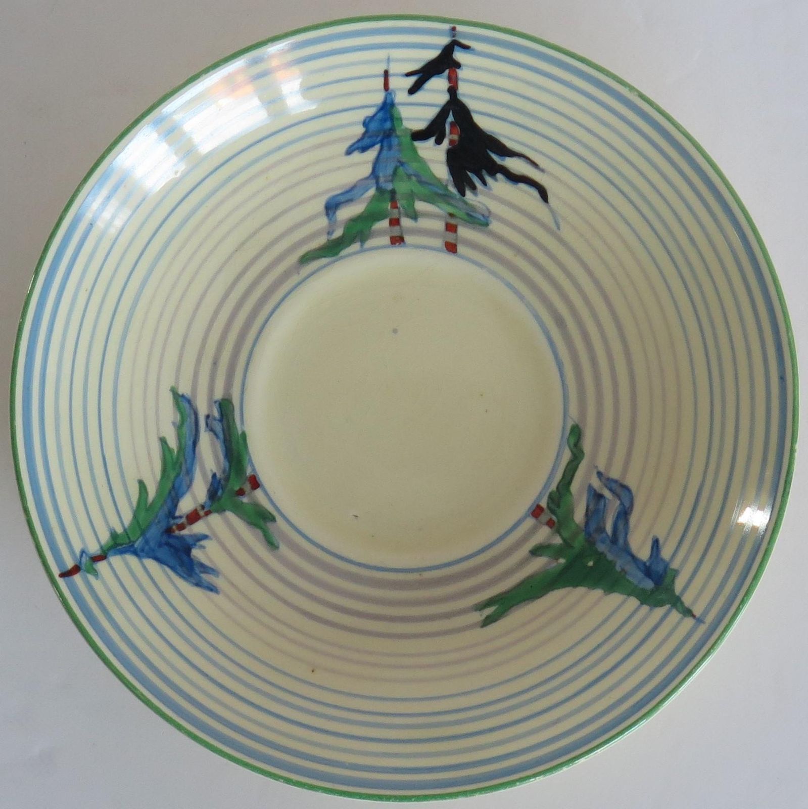 Home Decor Clarice Cliff Cup And Saucer Rare Pine Grove Bizarre Ptn Art Deco, Circa 1935 photo