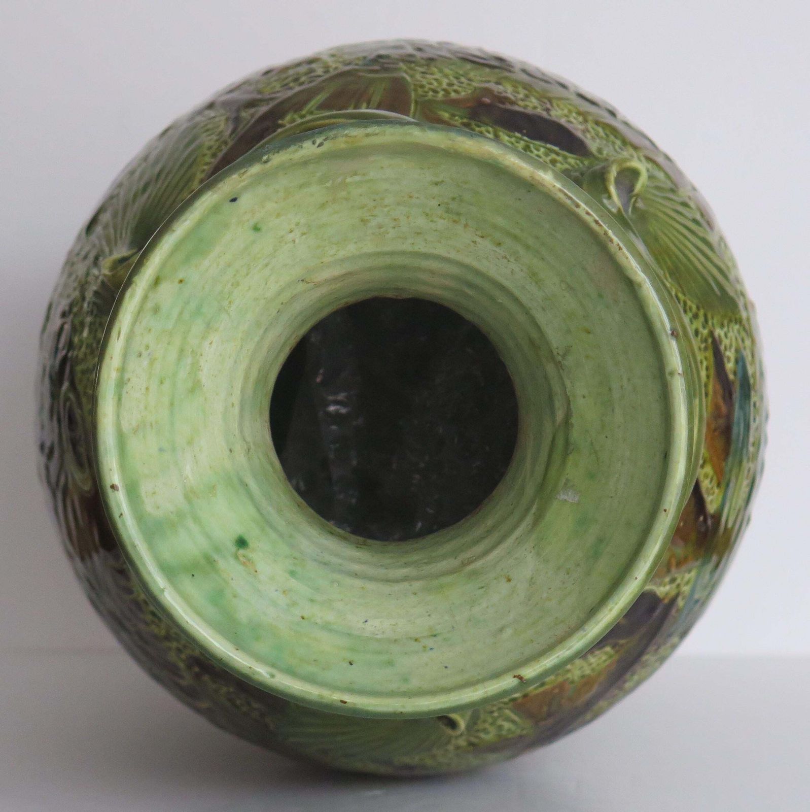 photo furniture Large Sgraffito Fish Vase Pottery By W L Baron Of Barnstaple Devon, Circa 1909