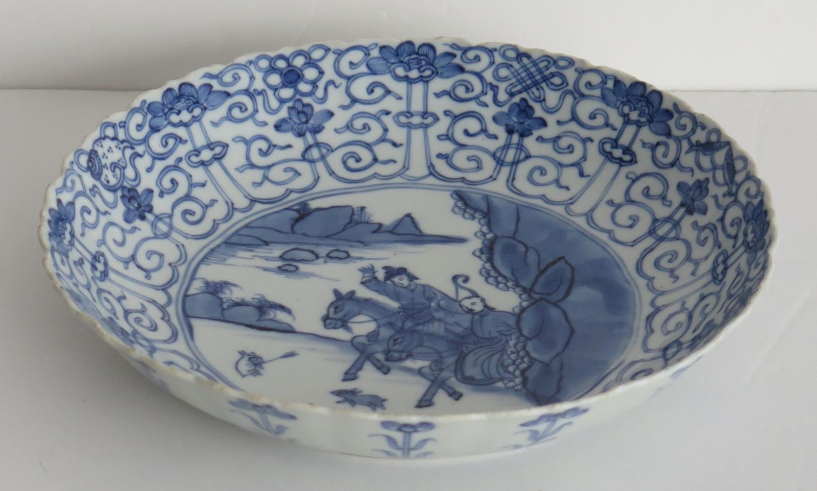 Kangxi Period Chinese Plate Porcelain Blue & White Chenghua Mark, Circa 1680 photo vintage